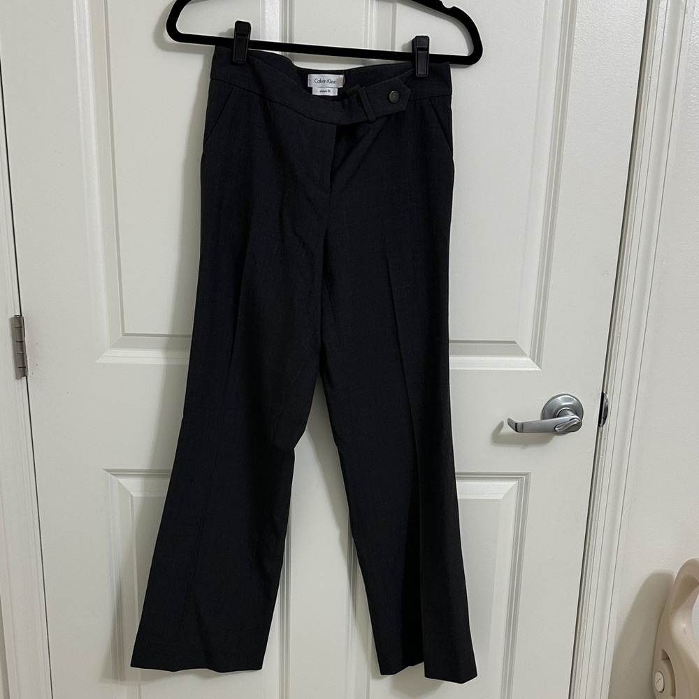 Calvin Klein Charcoal Wide-Leg Pants